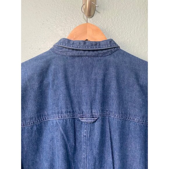 NWT Eddie Bauer Women's Vintage Denim Cotton Button Shirt Midi Dress Size Medium - Picture 11 of 12